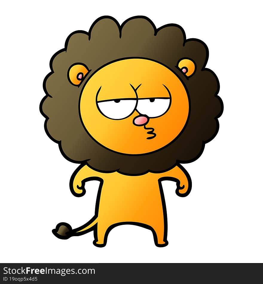 cartoon bored lion. cartoon bored lion