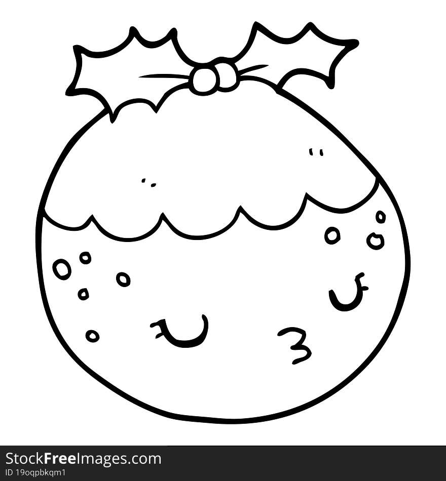 cute cartoon christmas pudding