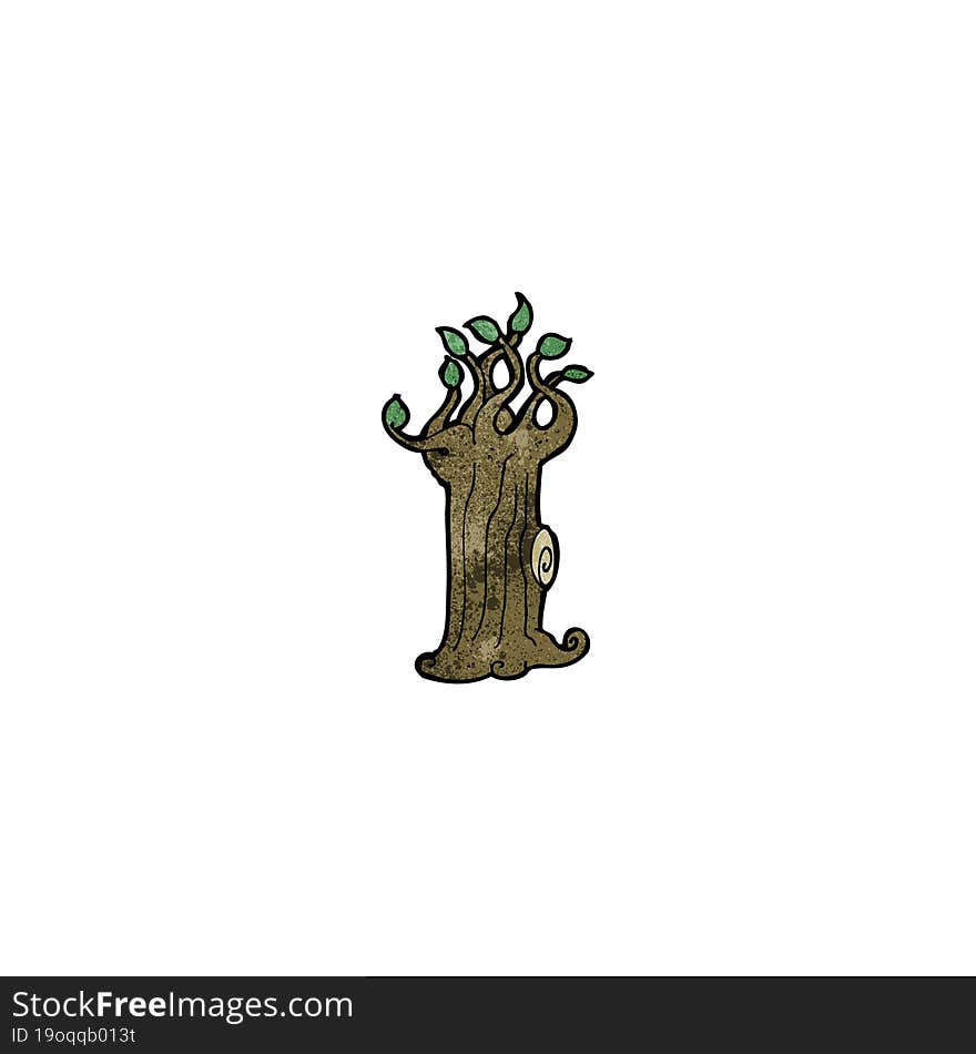 cartoon spooky old tree