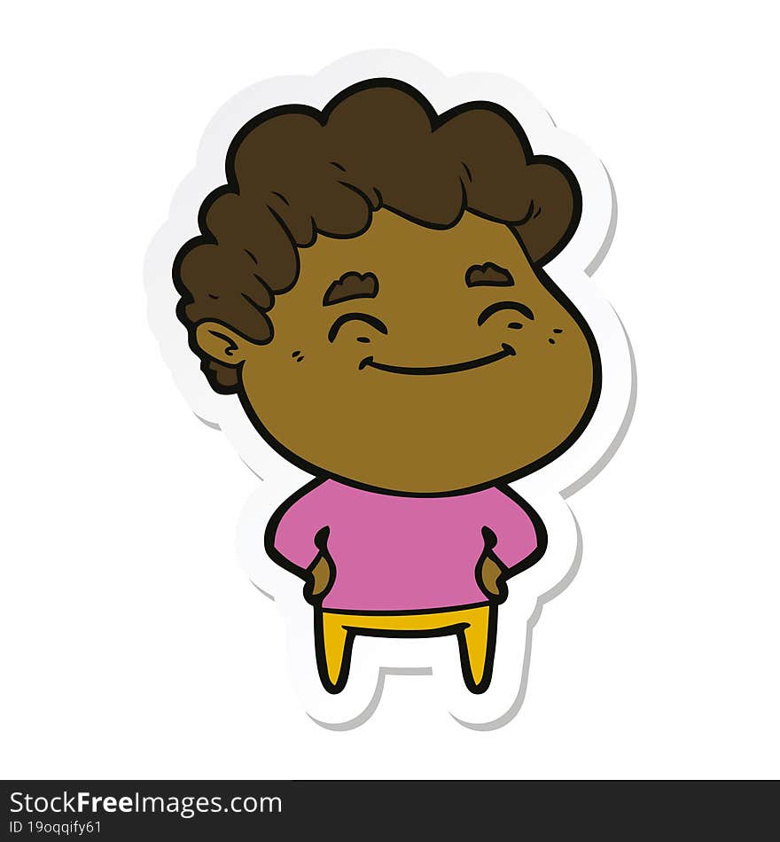 sticker of a cartoon friendly man