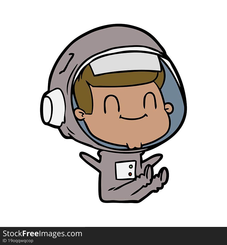 happy cartoon astronaut man. happy cartoon astronaut man