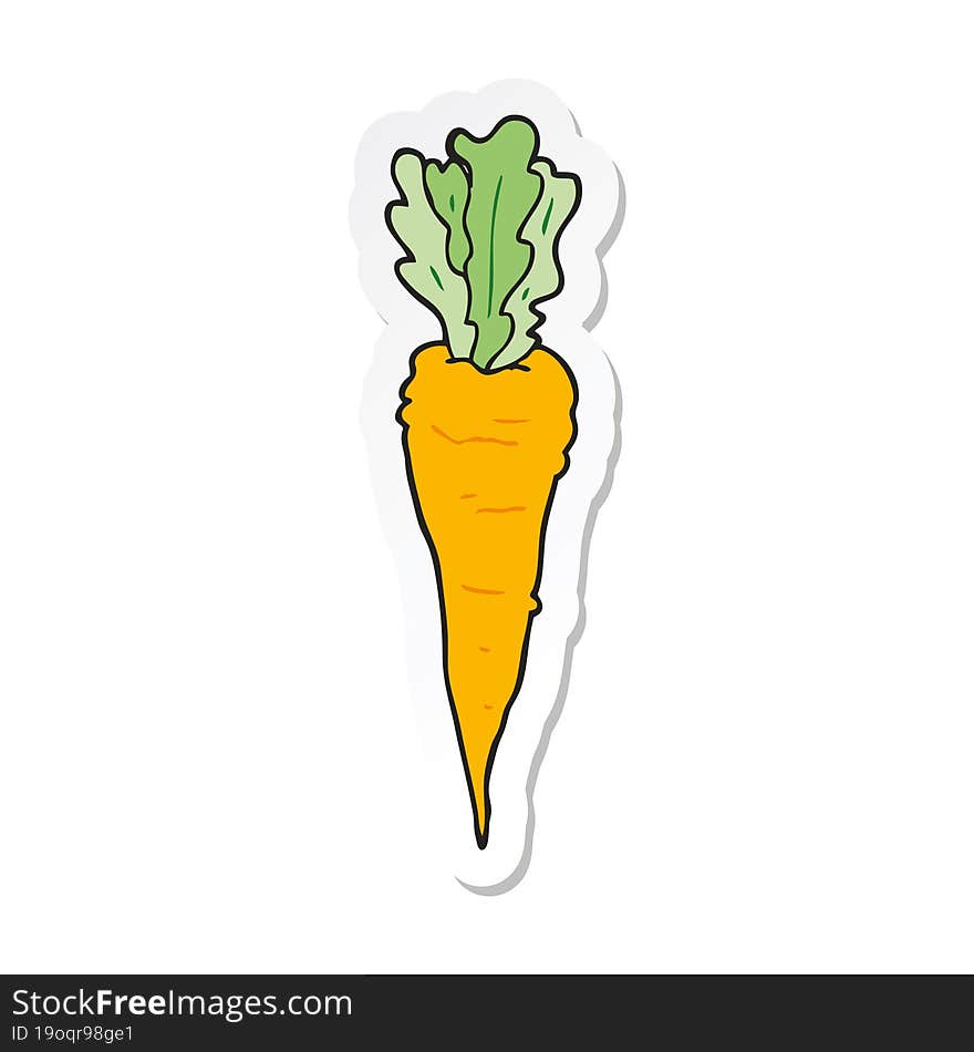 sticker of a cartoon carrot