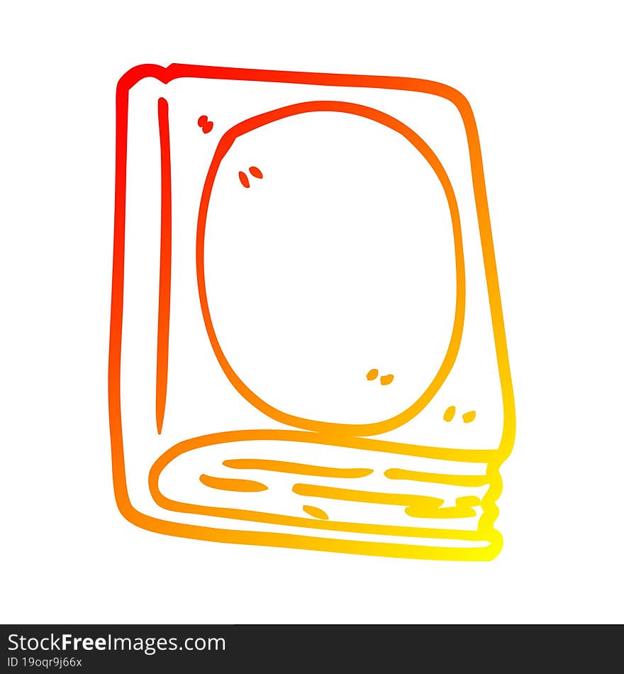 warm gradient line drawing of a cartoon old leather book