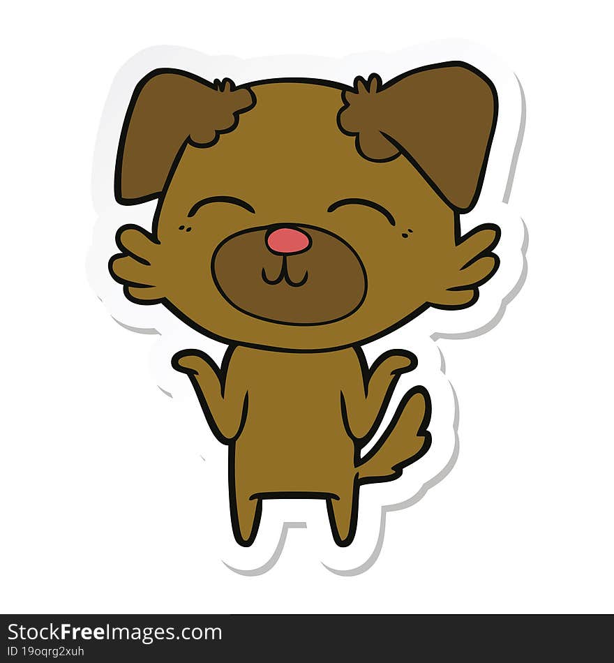 Sticker Of A Cartoon Dog