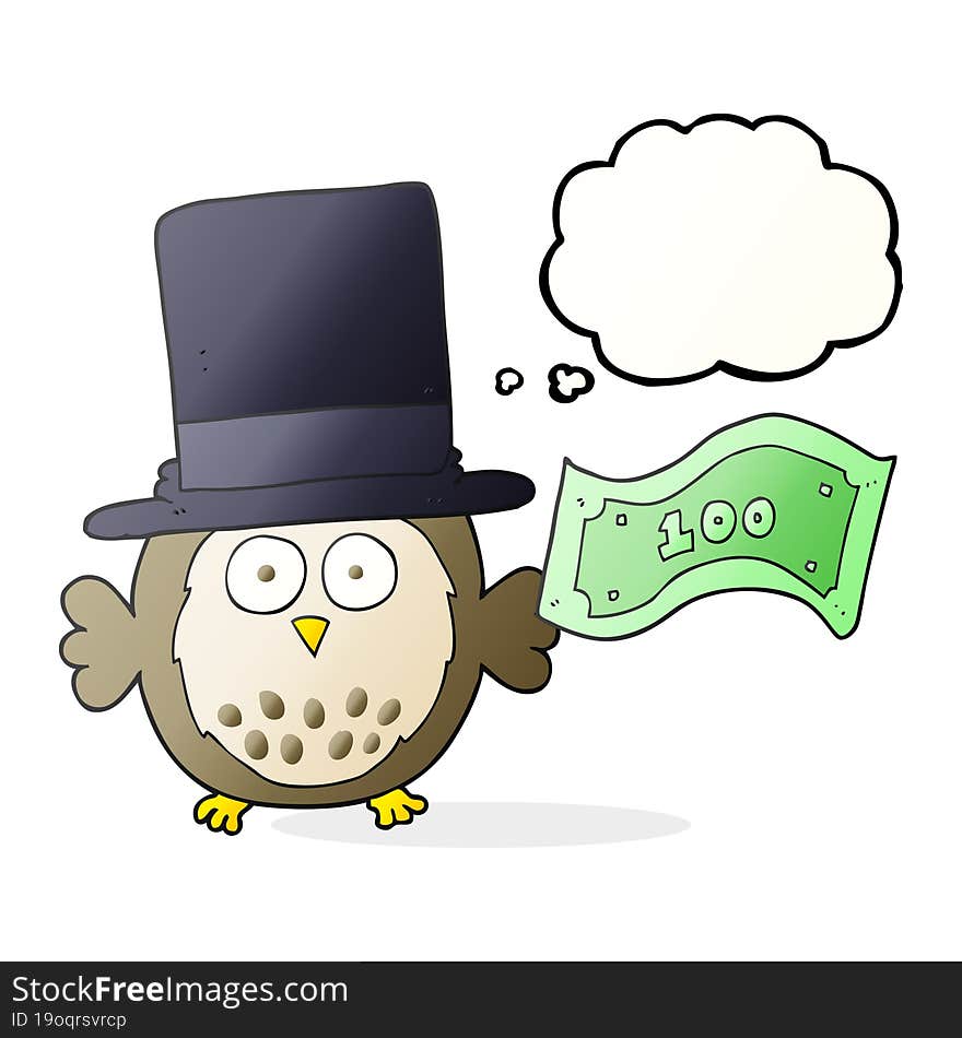 thought bubble cartoon rich owl