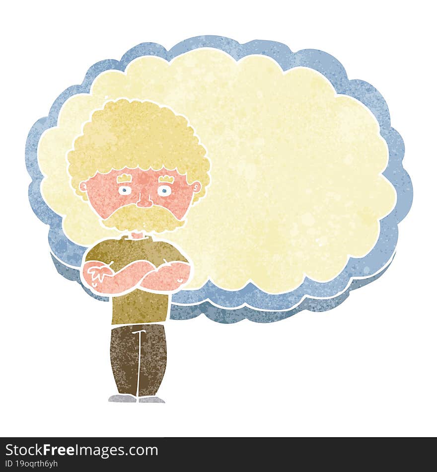 Cartoon Man With Text Space Cloud