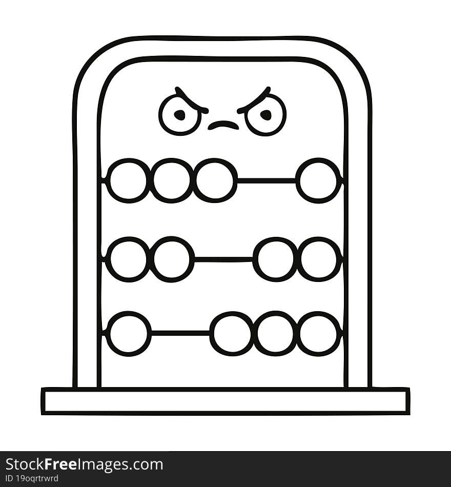 line drawing cartoon abacus