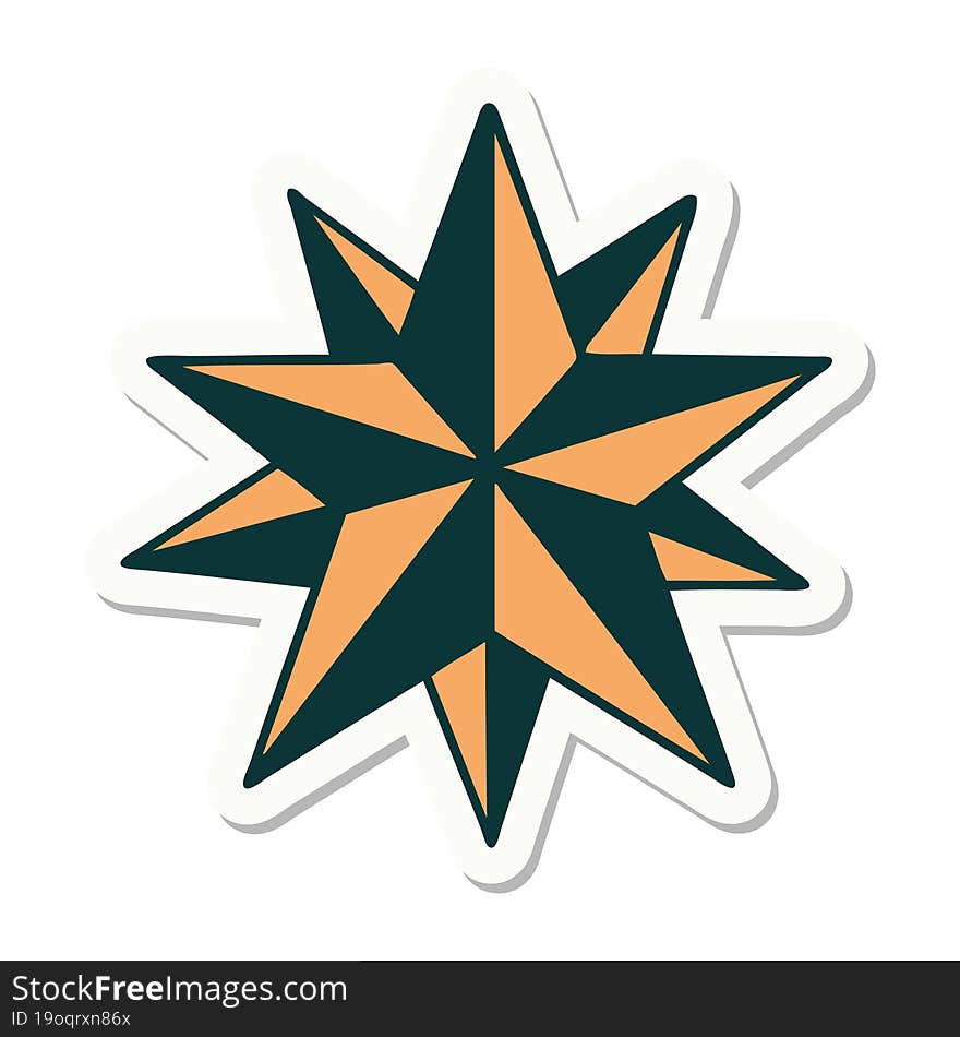 Tattoo Style Sticker Of A Star