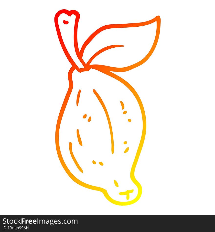 warm gradient line drawing cartoon lime fruit