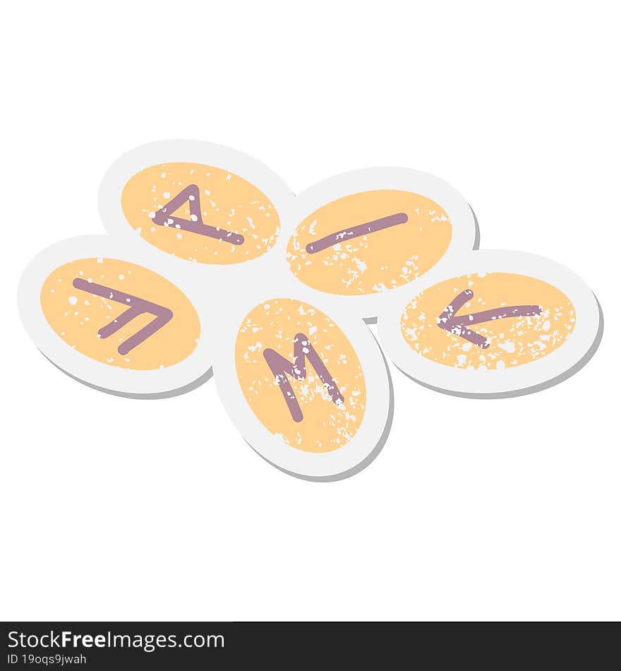 Runes Grunge Sticker