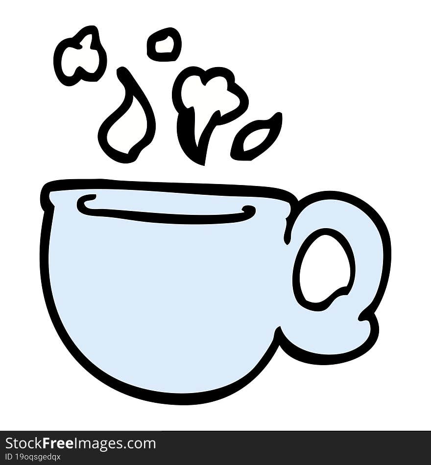 cartoon doodle steaming cup