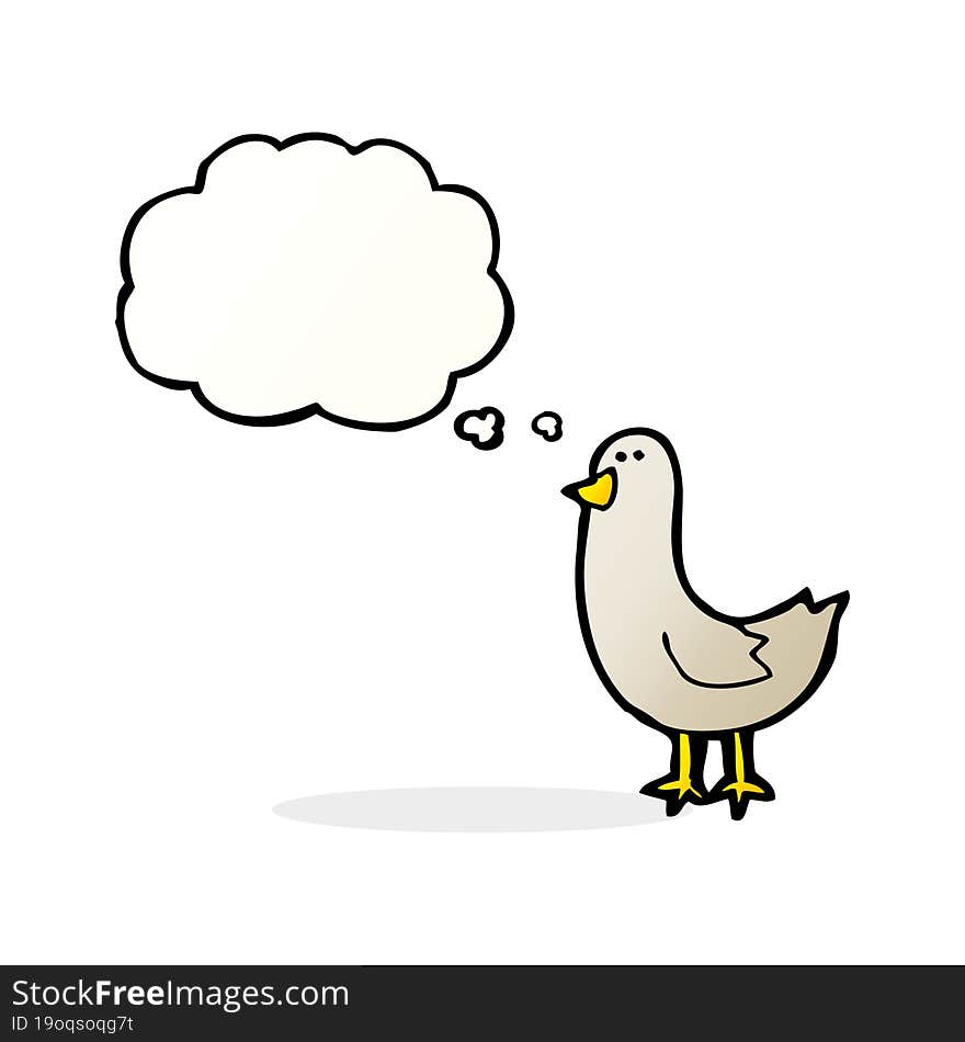 Cartoon Bird With Thought Bubble