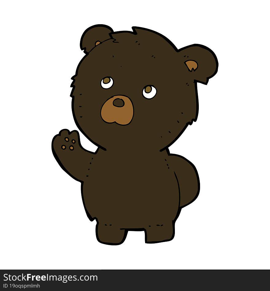 cartoon waving black bear