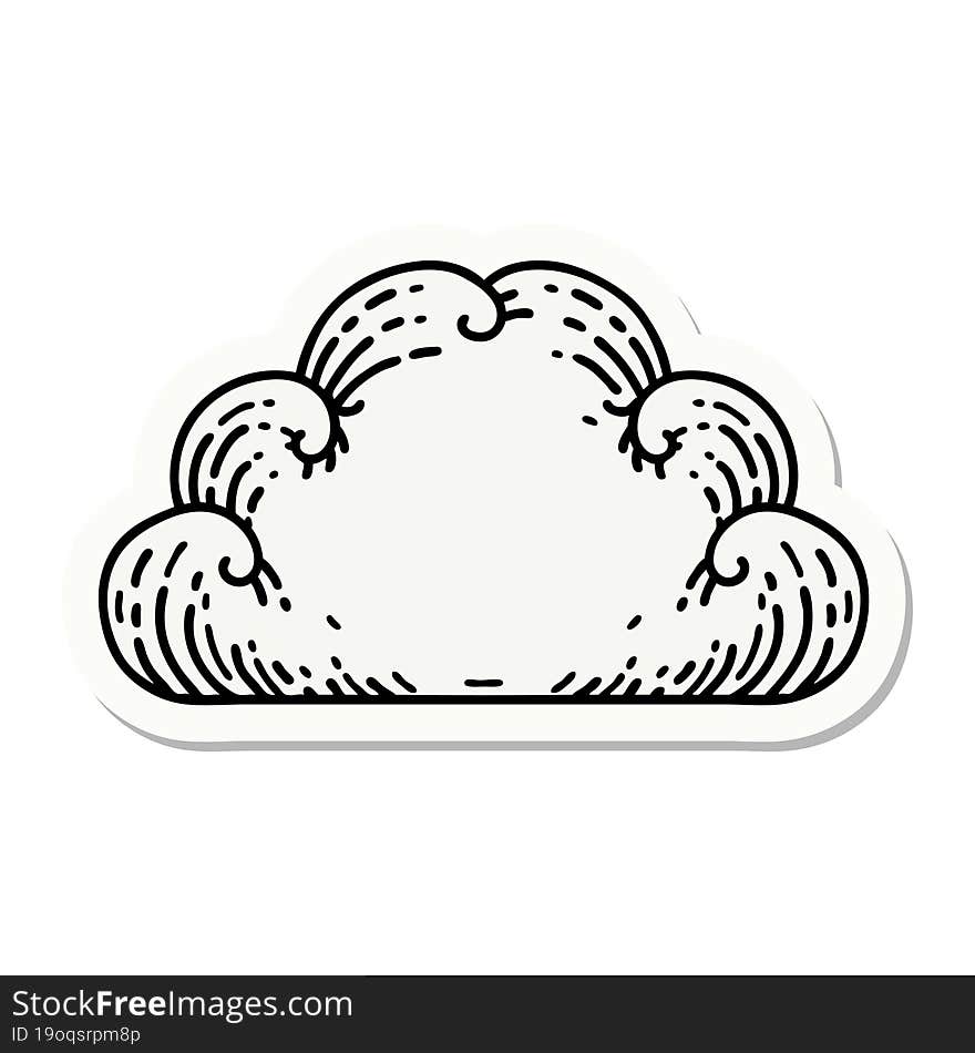 Tattoo Style Sticker Of A Cloud