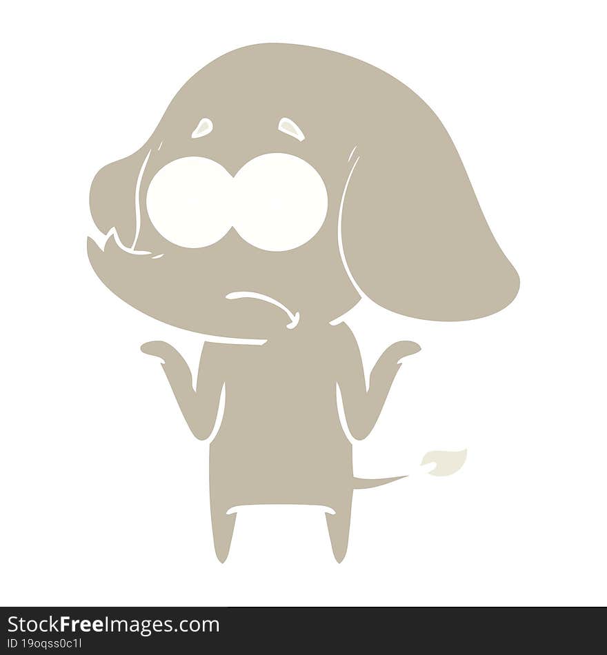 flat color style cartoon unsure elephant