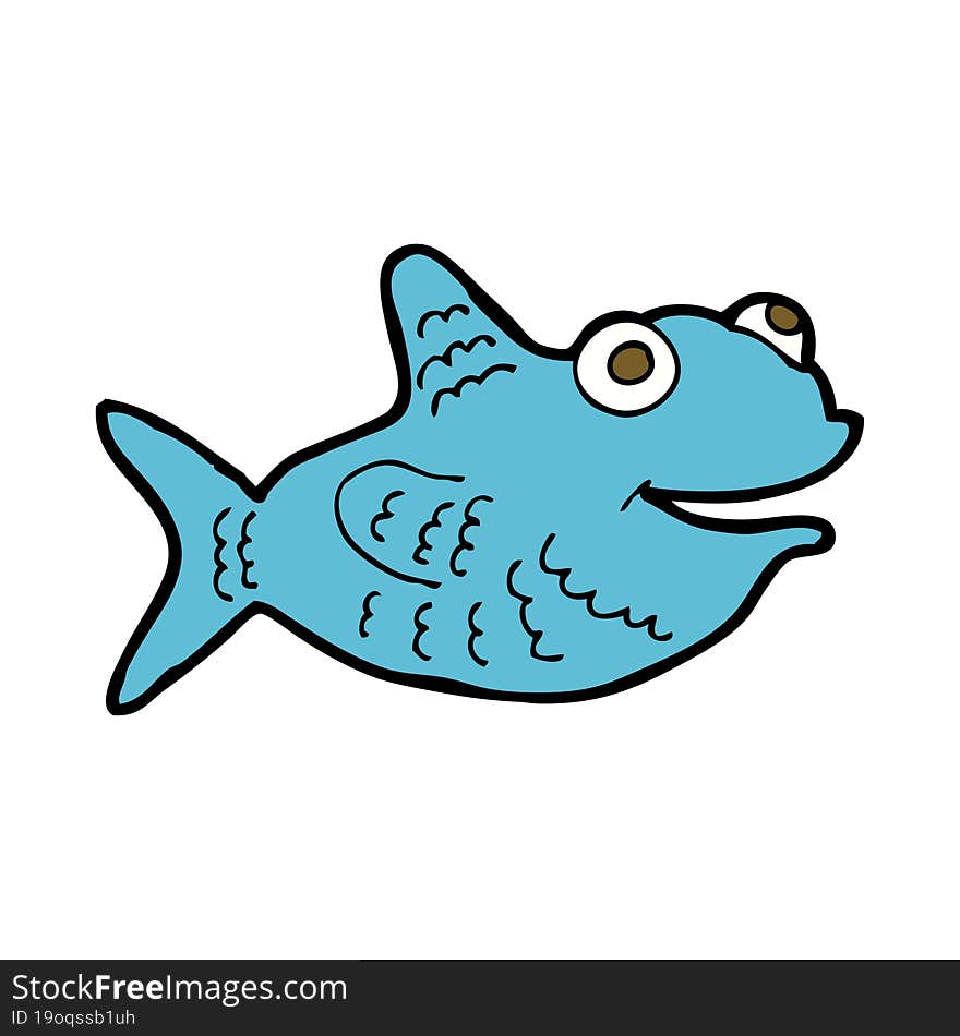 cartoon happy fish