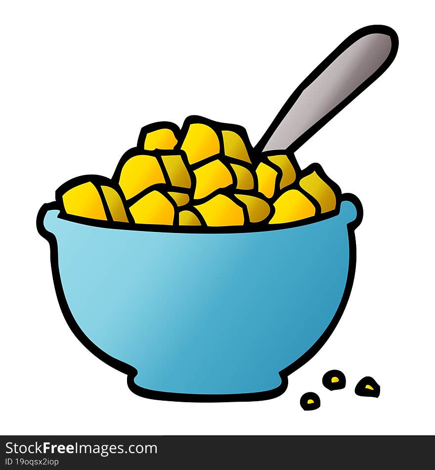 cartoon doodle bowl of cereal