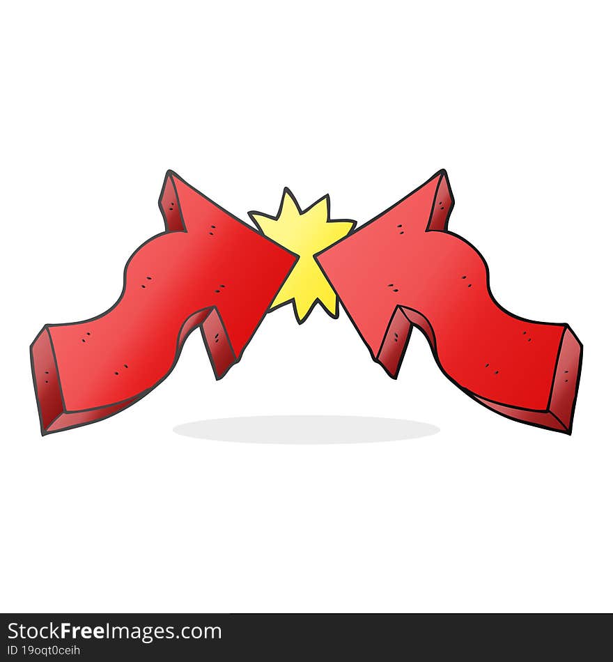 cartoon pointing arrows