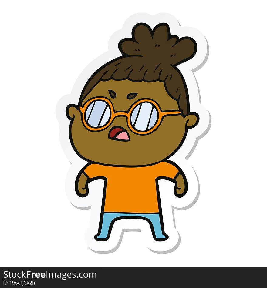 sticker of a cartoon annoyed woman