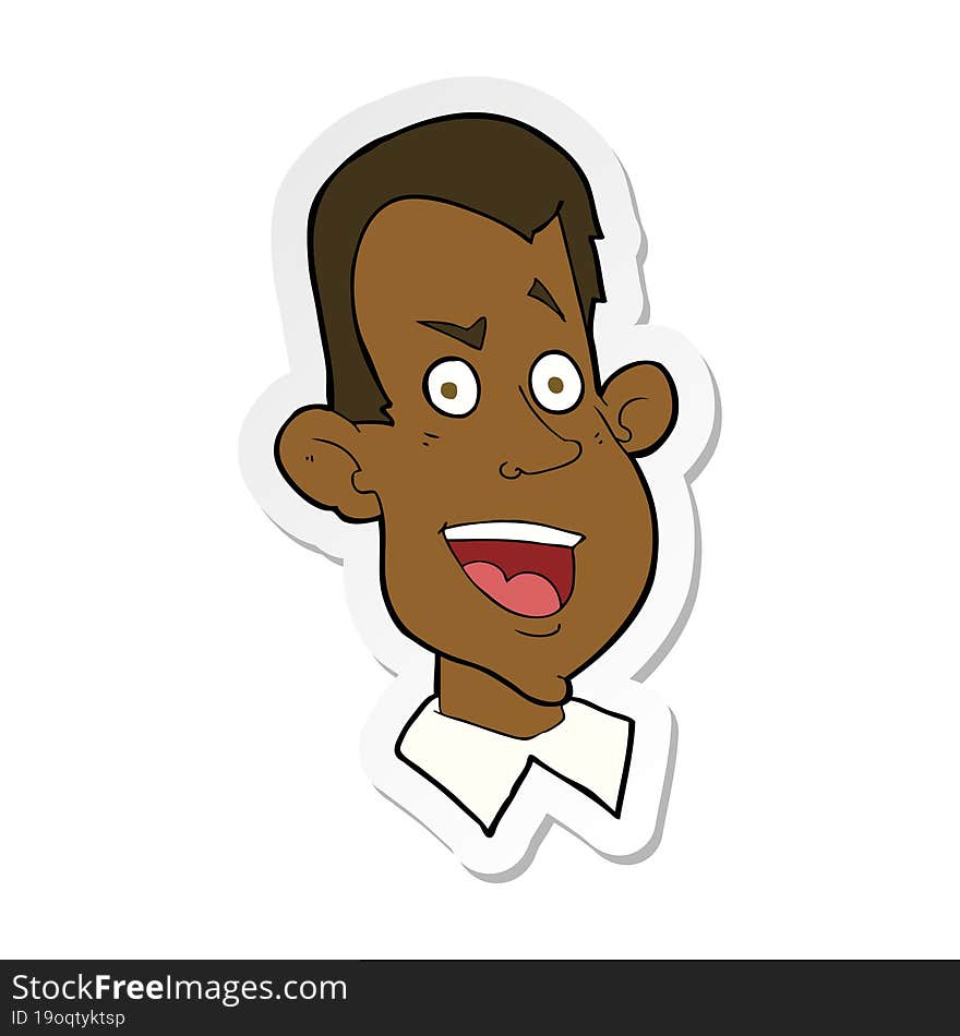 sticker of a cartoon male face