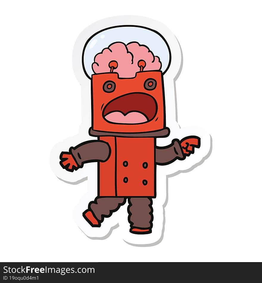 sticker of a cartoon robot