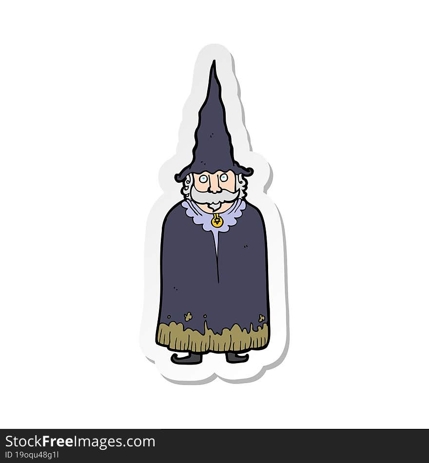 sticker of a cartoon wizard