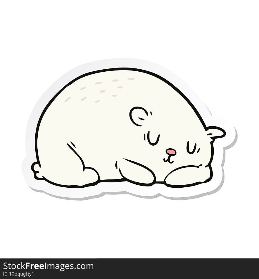 sticker of a cartoon polar bear