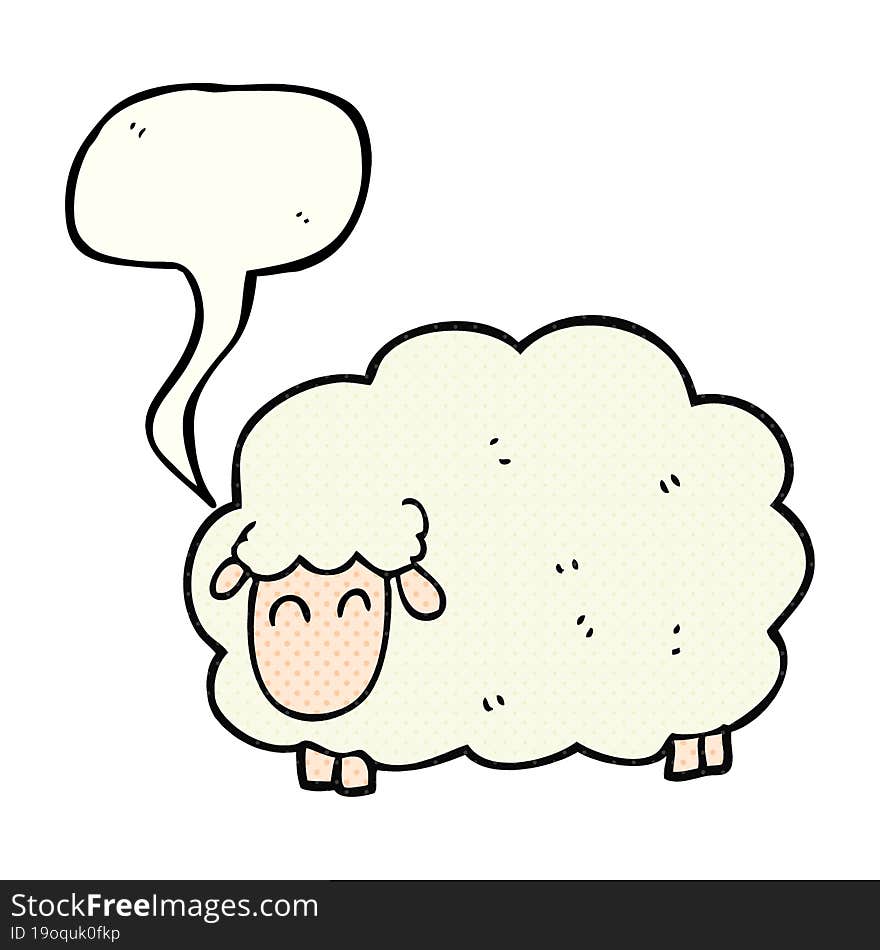 comic book speech bubble cartoon sheep