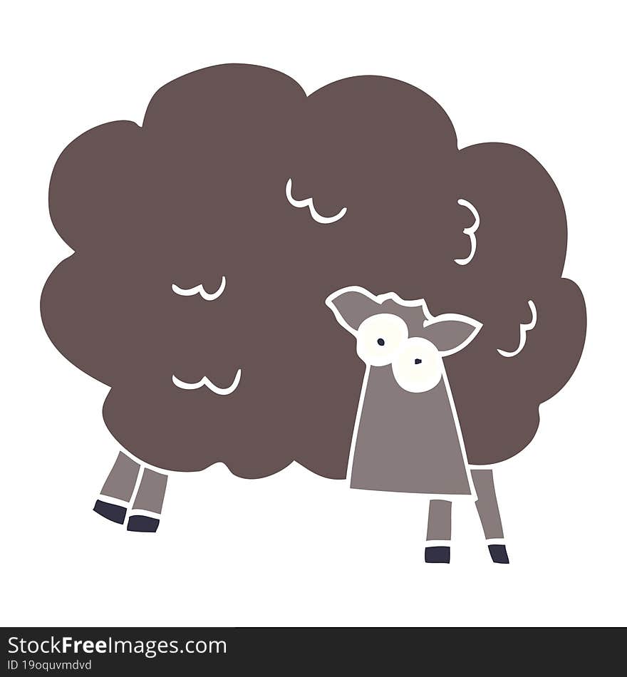 cartoon doodle black sheep