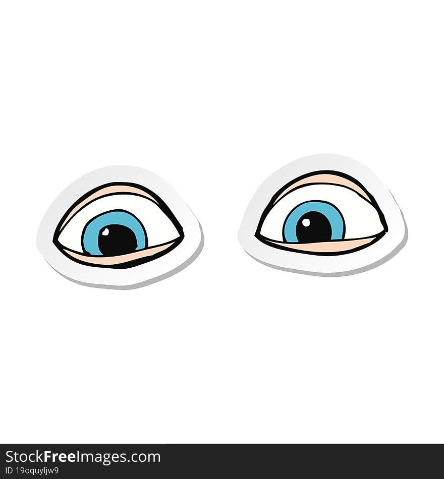 Sticker Of A Cartoon Eyes