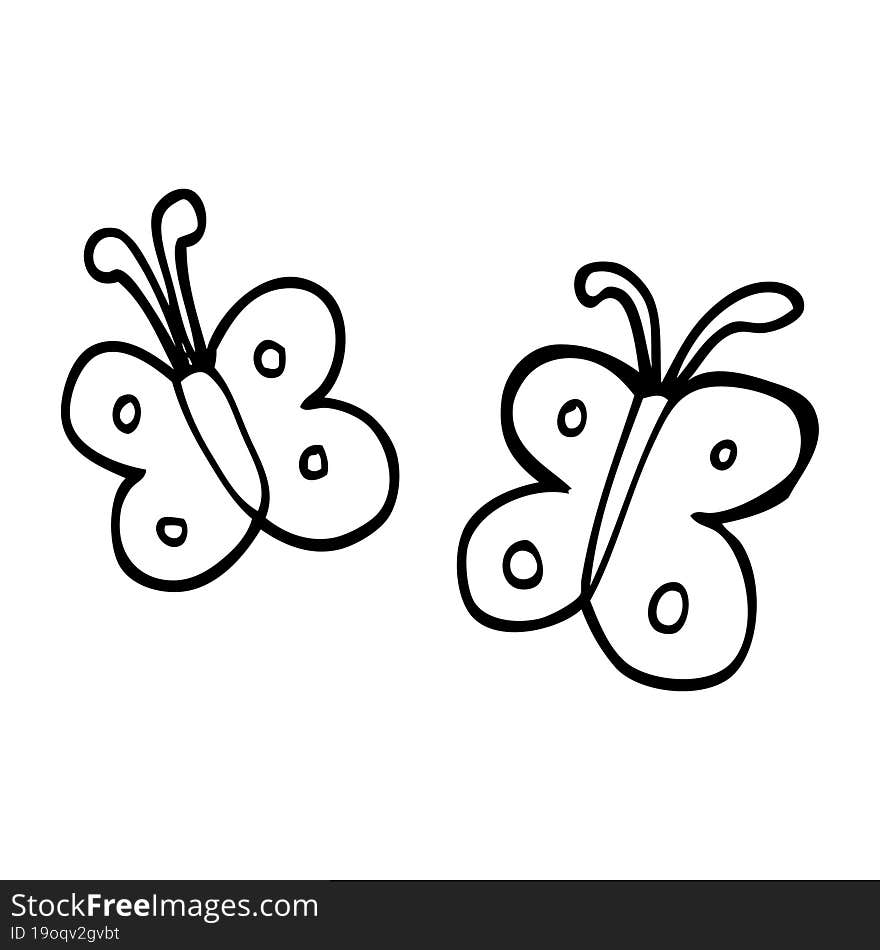 line drawing cartoon butterfly