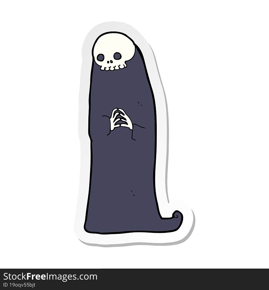 Sticker Of A Cartoon Halloween Ghoul