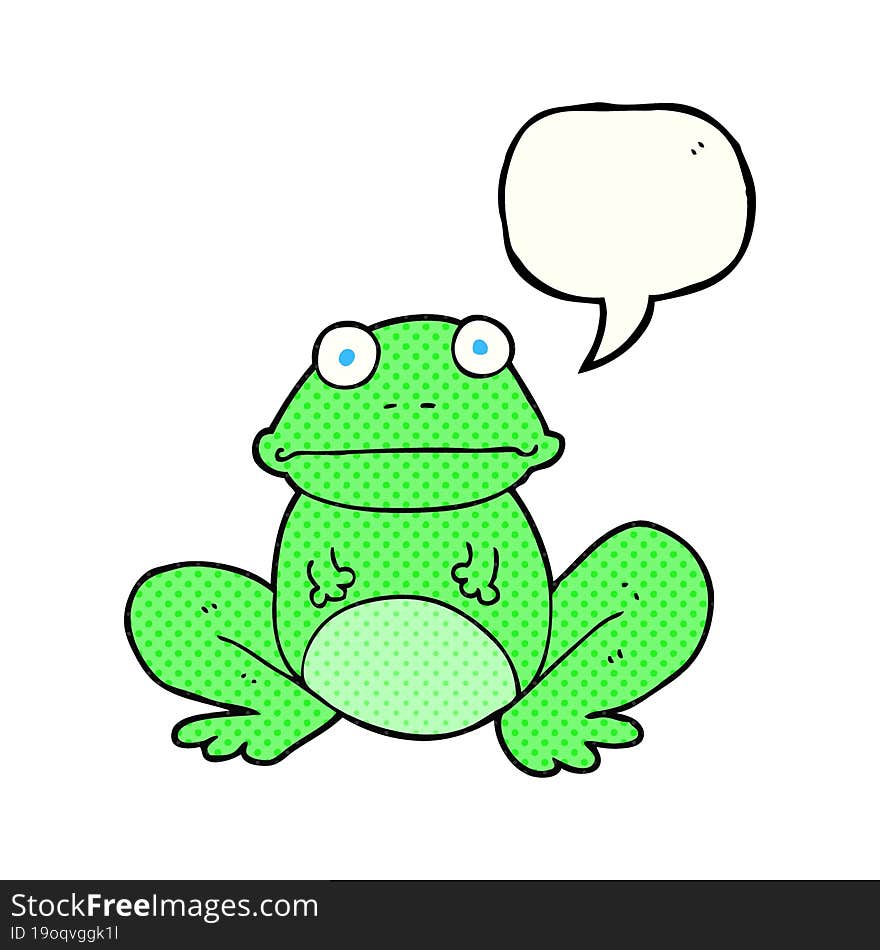 freehand drawn comic book speech bubble cartoon frog