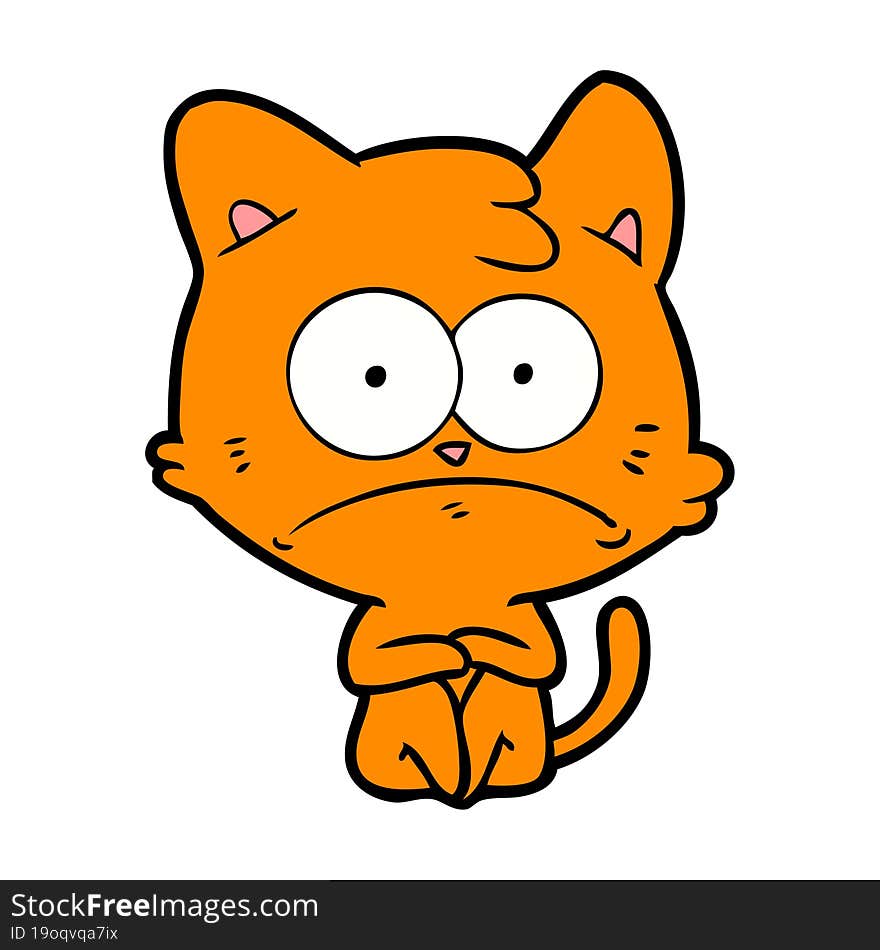 cartoon nervous cat. cartoon nervous cat