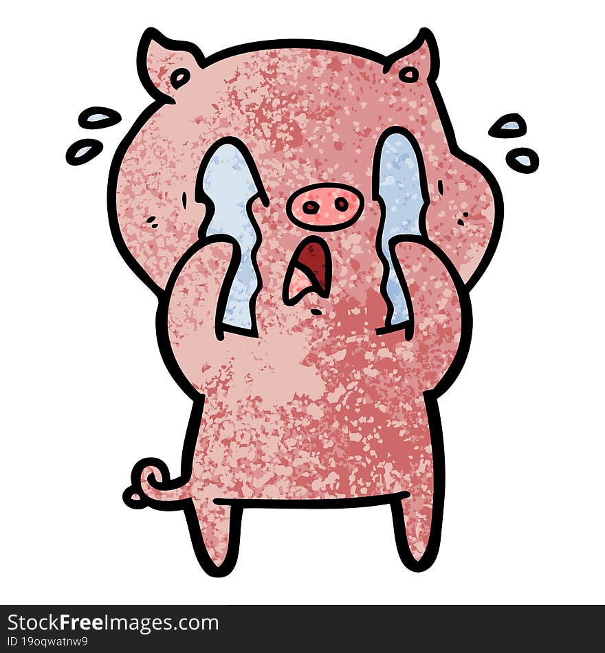 crying pig cartoon. crying pig cartoon