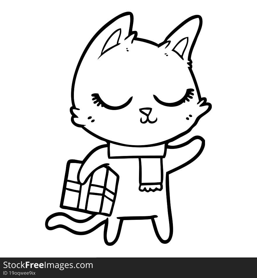 calm cartoon cat. calm cartoon cat