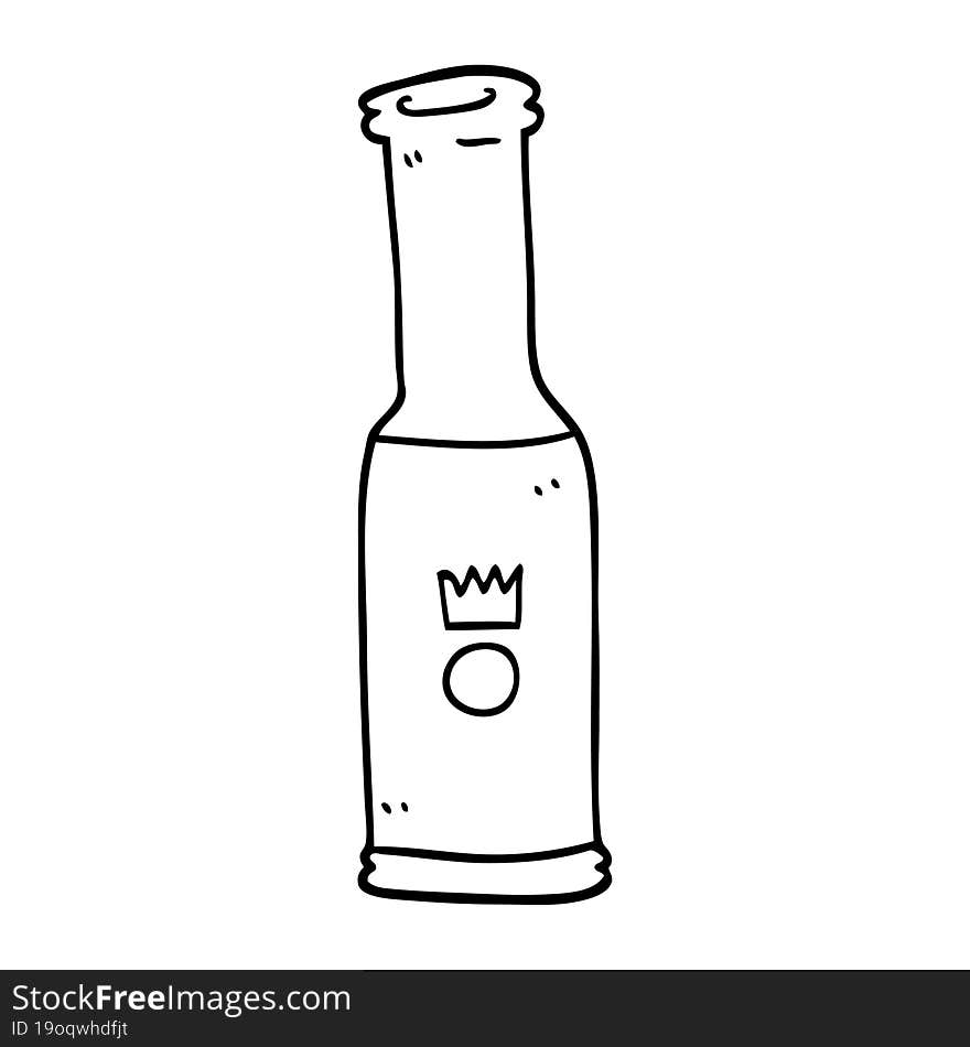 line drawing cartoon bottle of pop