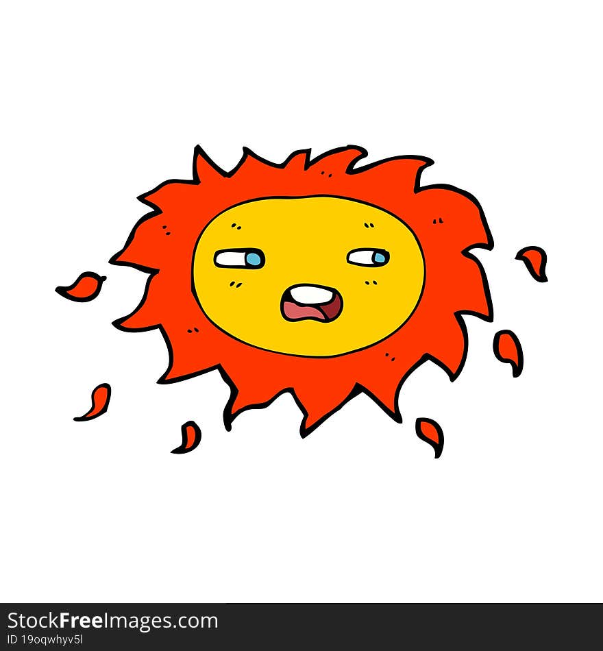 cartoon sad sun