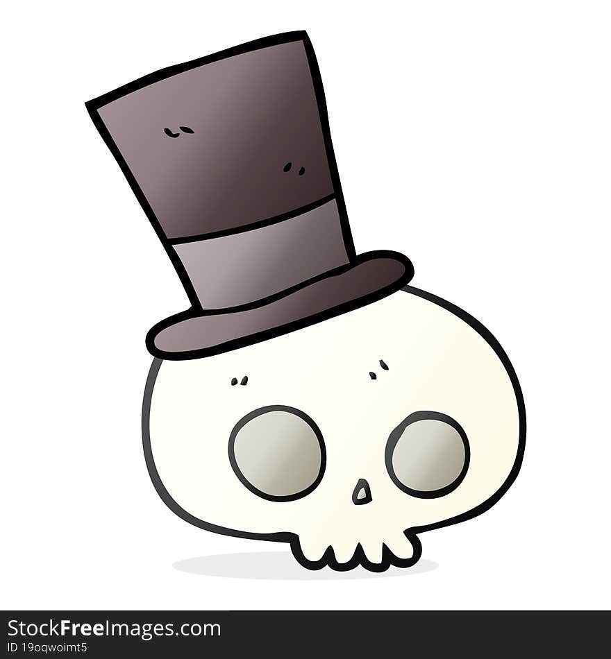 cartoon skull wearing top hat