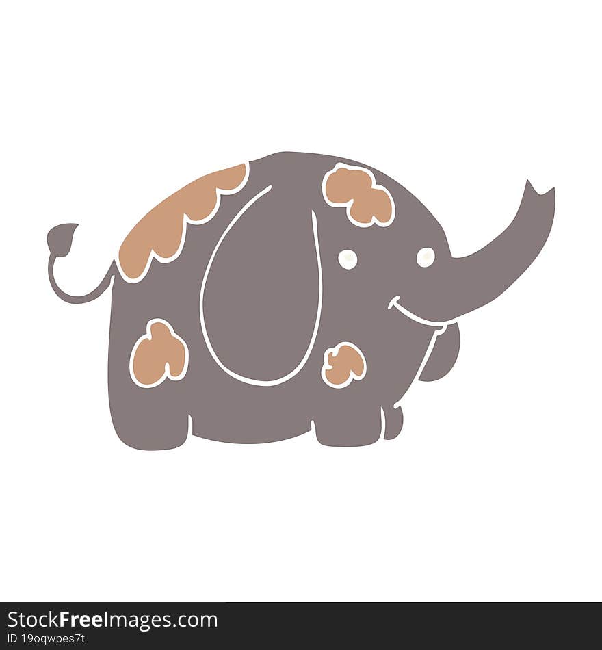 flat color style cartoon elephant