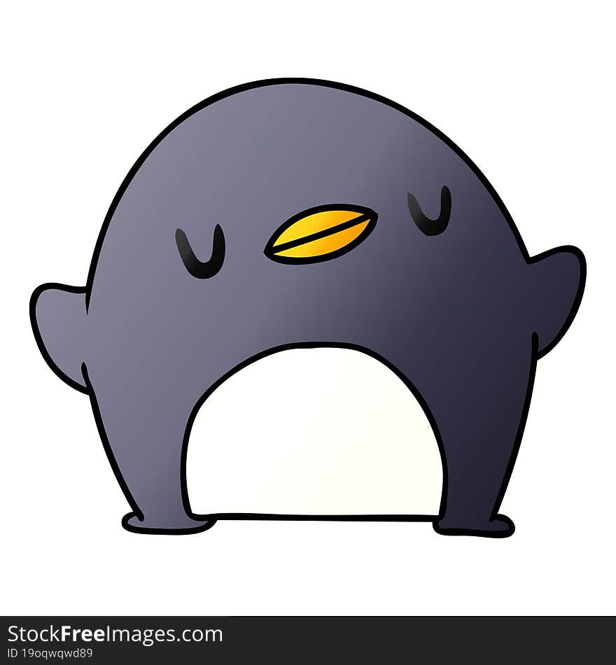 gradient cartoon kawaii of a cute penguin