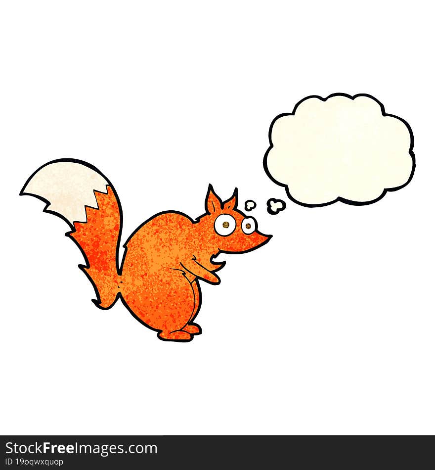 Funny Startled Squirrel Cartoon With Thought Bubble