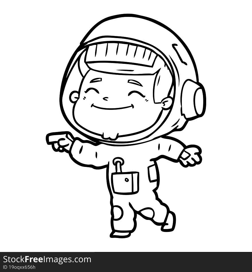 happy cartoon astronaut. happy cartoon astronaut