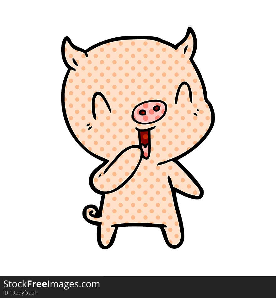 happy cartoon pig. happy cartoon pig