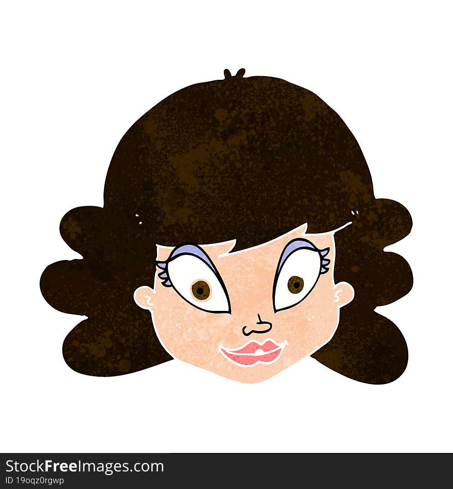 Cartoon Happy Female Face