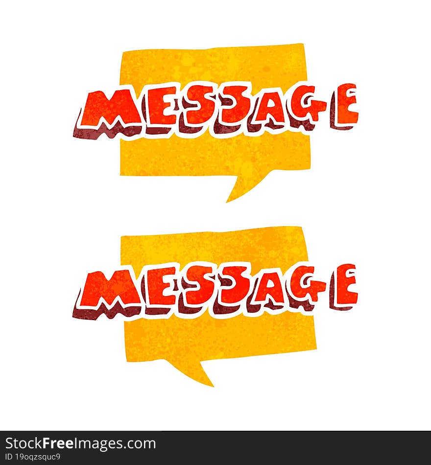 Retro Cartoon Message Texts