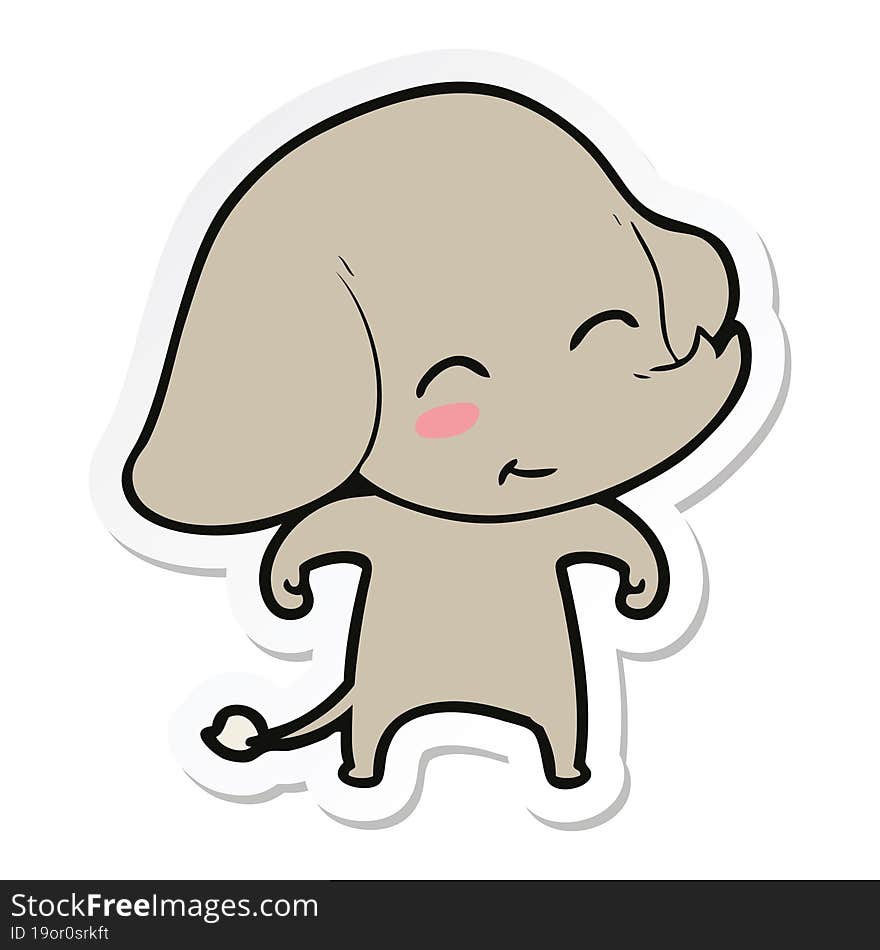 sticker of a cute cartoon elephant