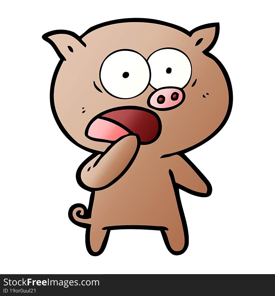 shocked pig cartoon. shocked pig cartoon