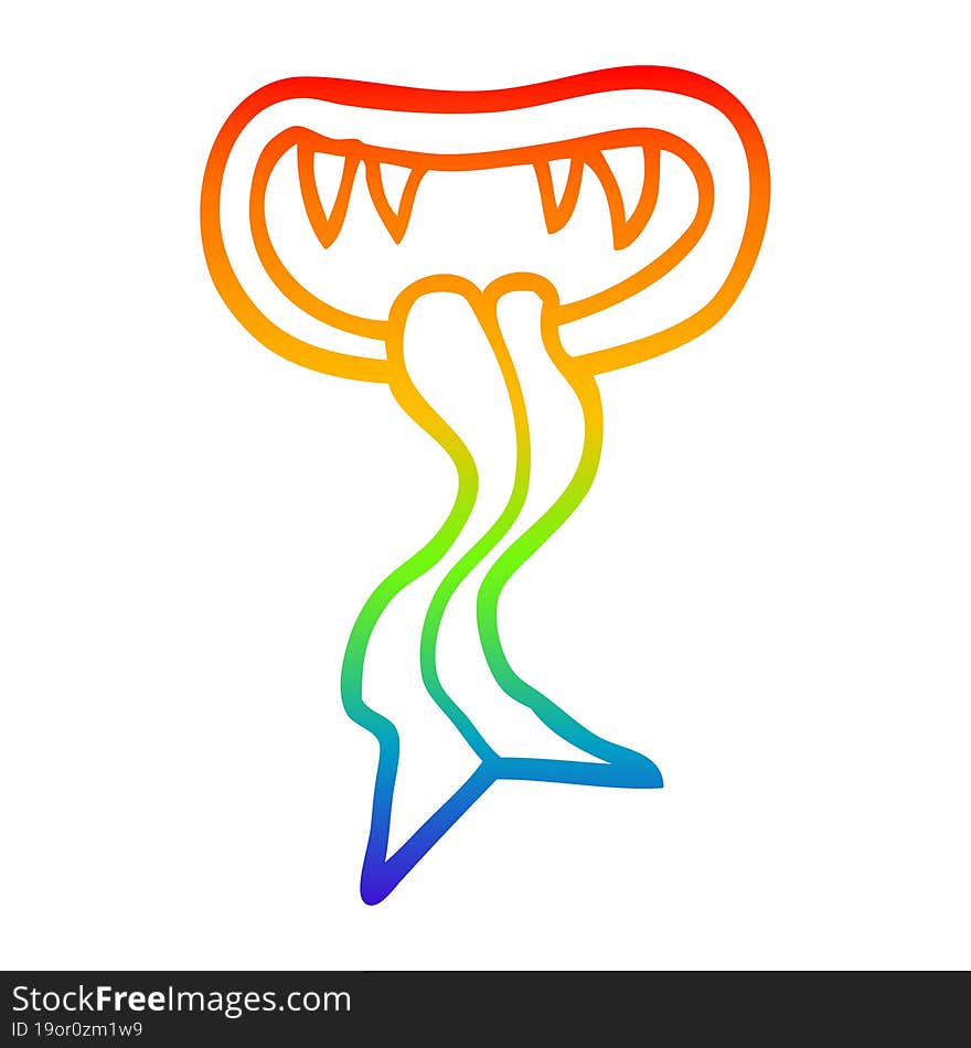 rainbow gradient line drawing cartoon halloween mouth