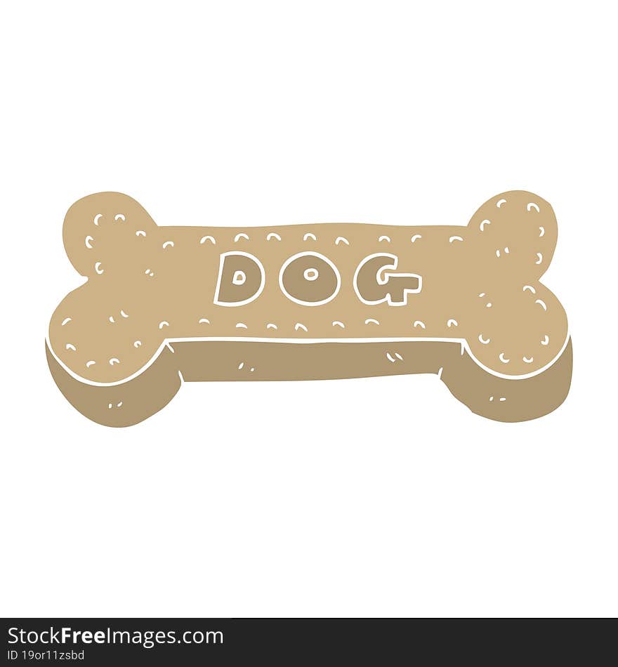 Flat Color Style Cartoon Dog Biscuit